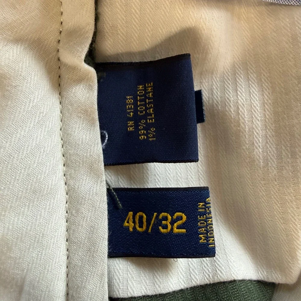 Polo Ralph Lauren Mens Green Corduroy Pants Classic Fit Stretch 40x32 Wide Wale